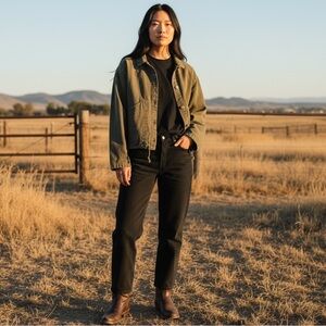 Casual Olive Utility Jacket for Women